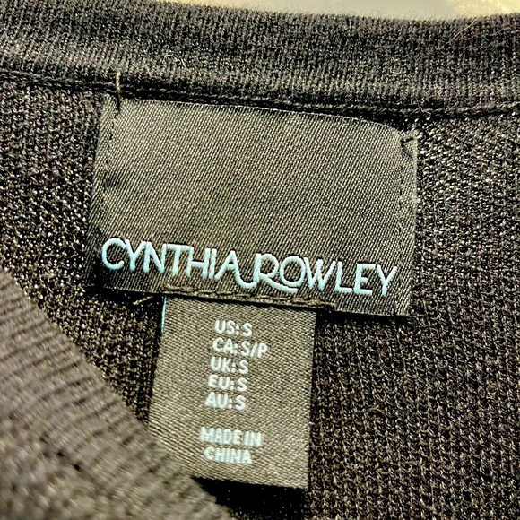 LIKE NEW! Cynthia Rowley women’s long sleeve midi dress Size small blk & white - Picture 4 of 6